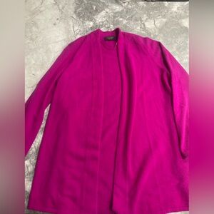 Women's Fuchsia Cashmere Open Cardigan